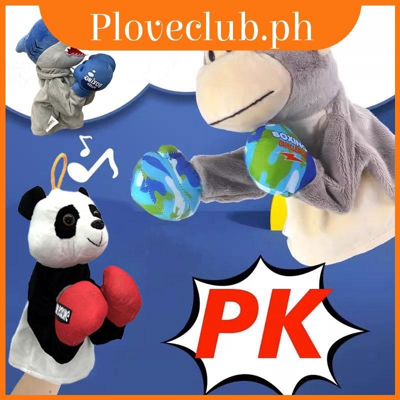 Shark Monkey Boxing Hand Puppets Plush Toy Parentchild Games Cartoon
