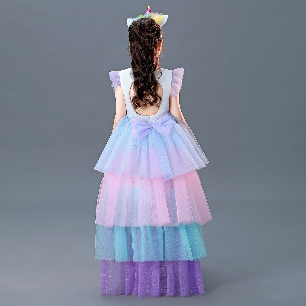 Baby Rainbow Unicorn Princess Dress main image 1