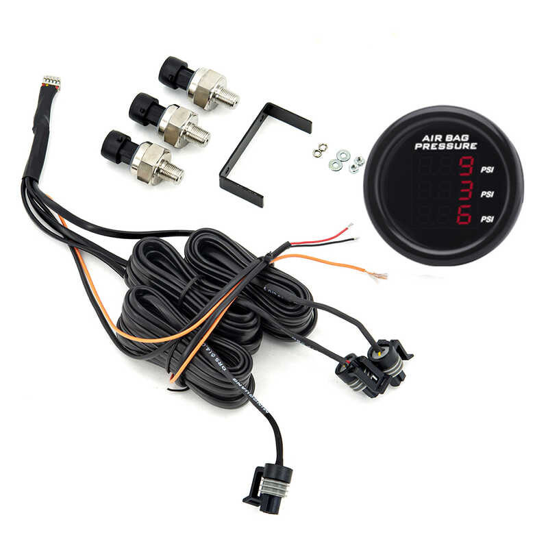 52mm Tatlong display ng Suspension Pressure Meter Air Ride Gauge gamit ...
