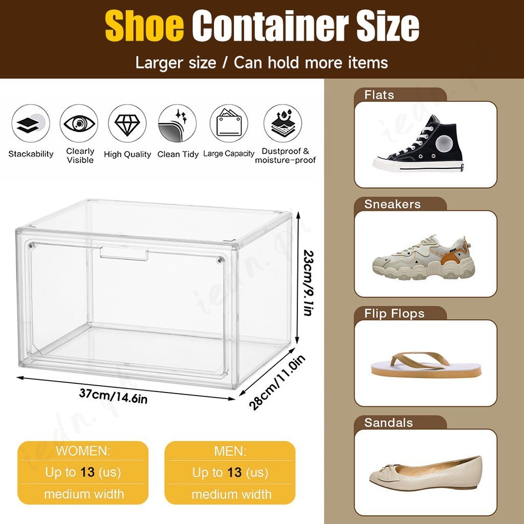 Shoe Box Transparent Acrylic Shoe Storage Box Sneakers Anti-Oxidation ...