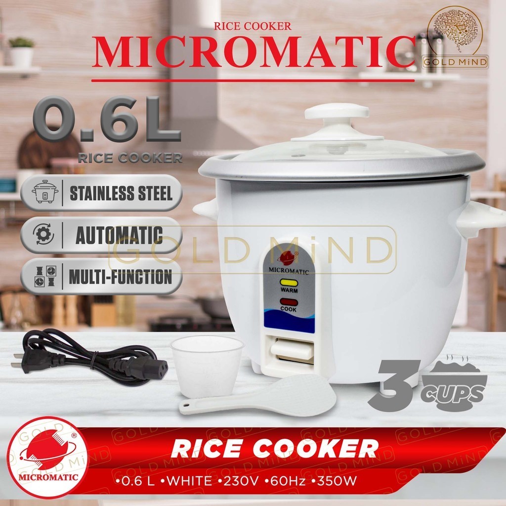 Micromatic Rice Cooker 0.6l (Plain White) - Yellow Elephant | Shopee ...