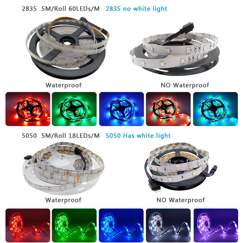 Strip LED Lights 5050 RGB LED Lights Waterproof Flexible Lamp Tape ...