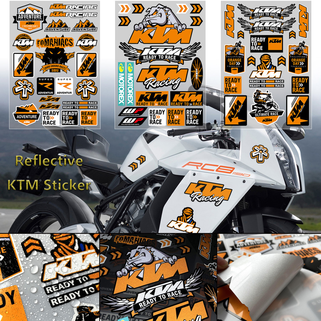 Reflective Motorcycle Decals Ready To Race Adventure Motorbike Helmet ...
