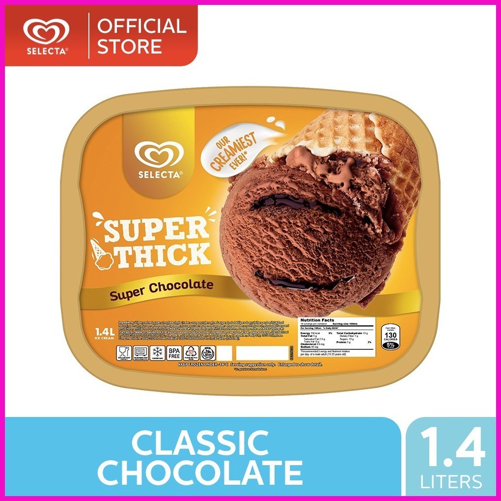 Selecta Super Thick Chocolate Ice Cream 1.4L Shopee Philippines