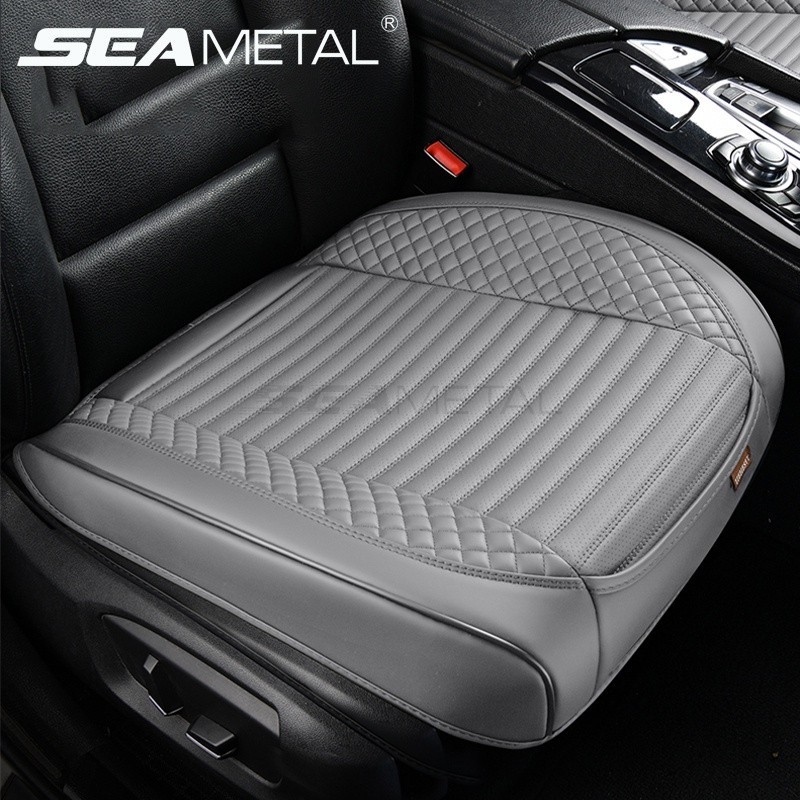 Seametal Car Seat Cover Nappa Leather Soft Pad Breathable Seat Cushions Non Slip Single Front