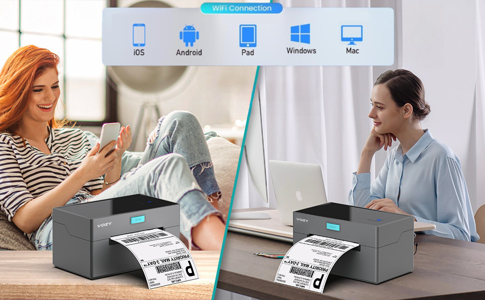 VOZY T5/T7 WiFi Waybill Printer Bluetooth Shipping Label Printer ...