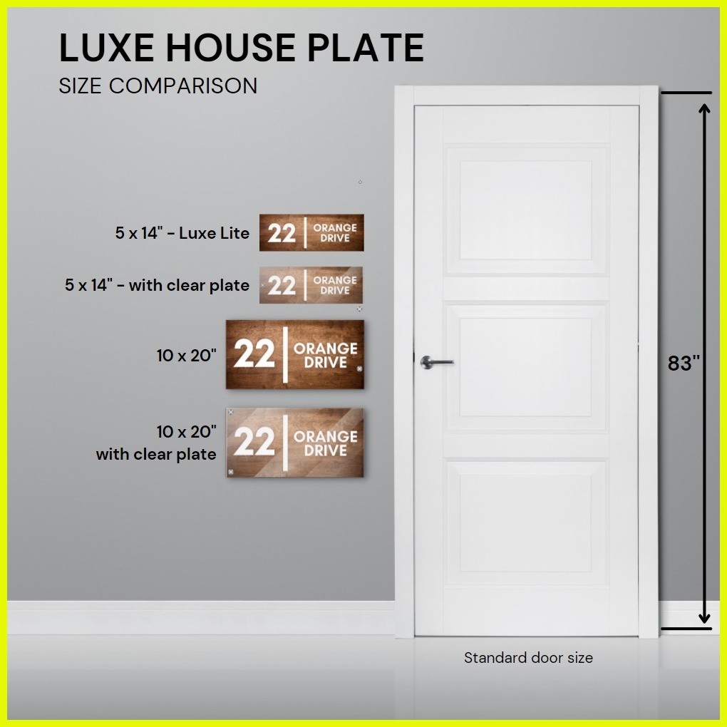 ஐ Hm Co. - Luxe Lite House Plate - 5 X 14 Inches - Minimalist Home 