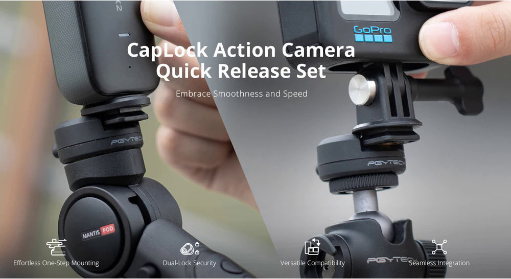 PGYTECH CapLock Action Camera Quick Release Set With 1/4