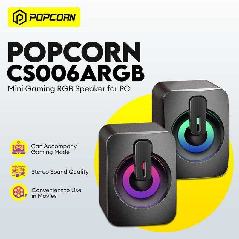 Popcorn Mini PC RGB Speaker Desktop Surround Audio Stereo Computer ...