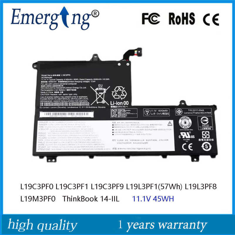 L19M3PF1 Laptop-Batterie Pour Lenovo ThinkBook 14-IML 15-IML