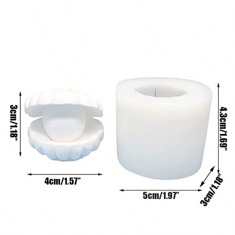 Mini Pearl Shell Silicone Candle Making Mould DIY 3D Aromatherapy Soap