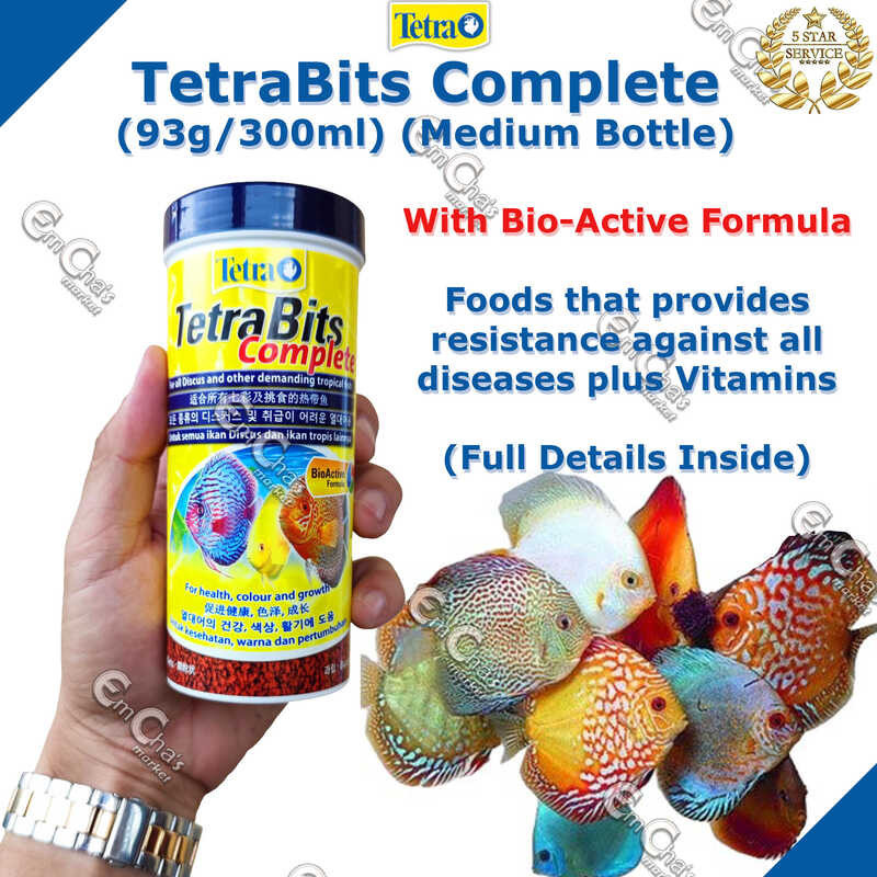 Tetra Bits Complete (Medium Bottle) Bioactive Formula Fish 93g/300ml ...