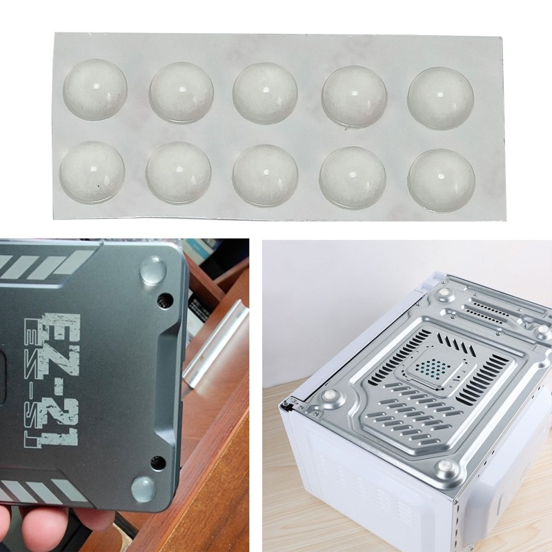 10Pcs Self Adhesive Round Silicone Rubber Bumpers Soft Transparent Anti ...