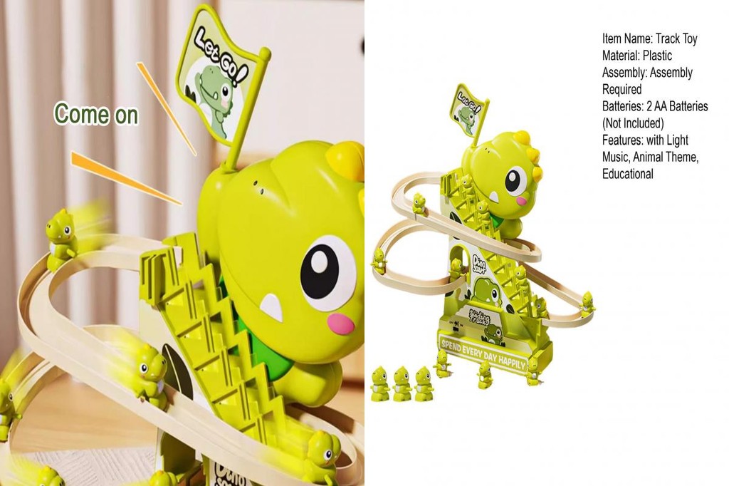KDCL- Dinosaur Stair Climbing Toy Rabbit Sliding Track Toy Interactive ...