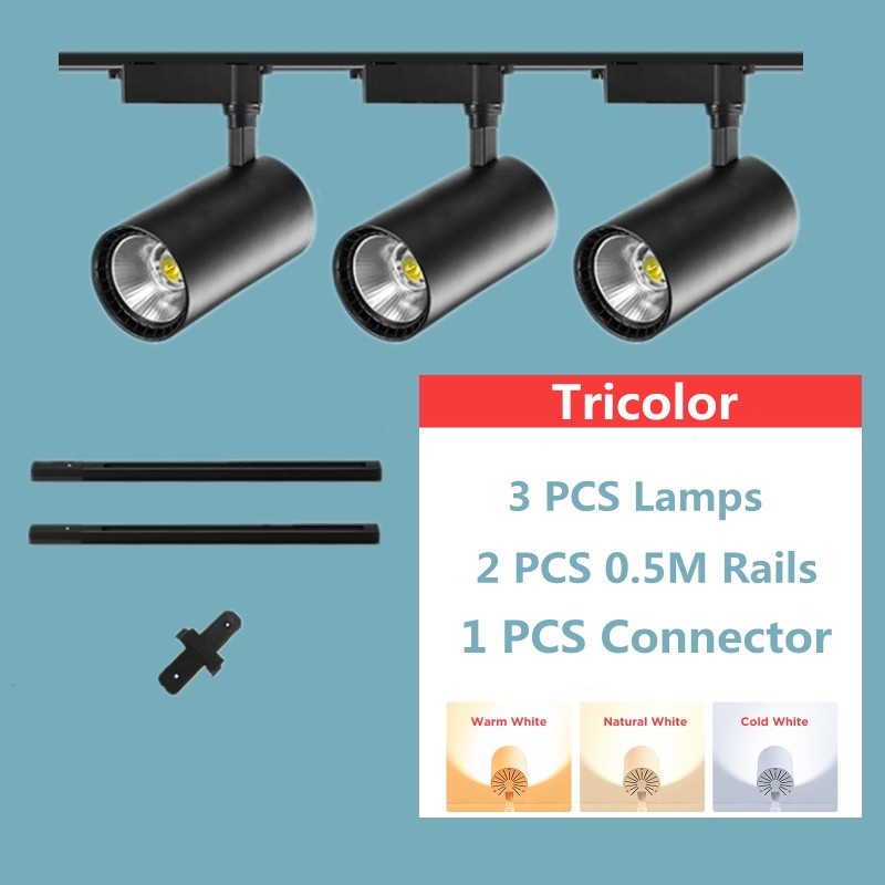 30W Led Spot light Tricolor Cob Spotlights/Track Lights/Spotlight ...