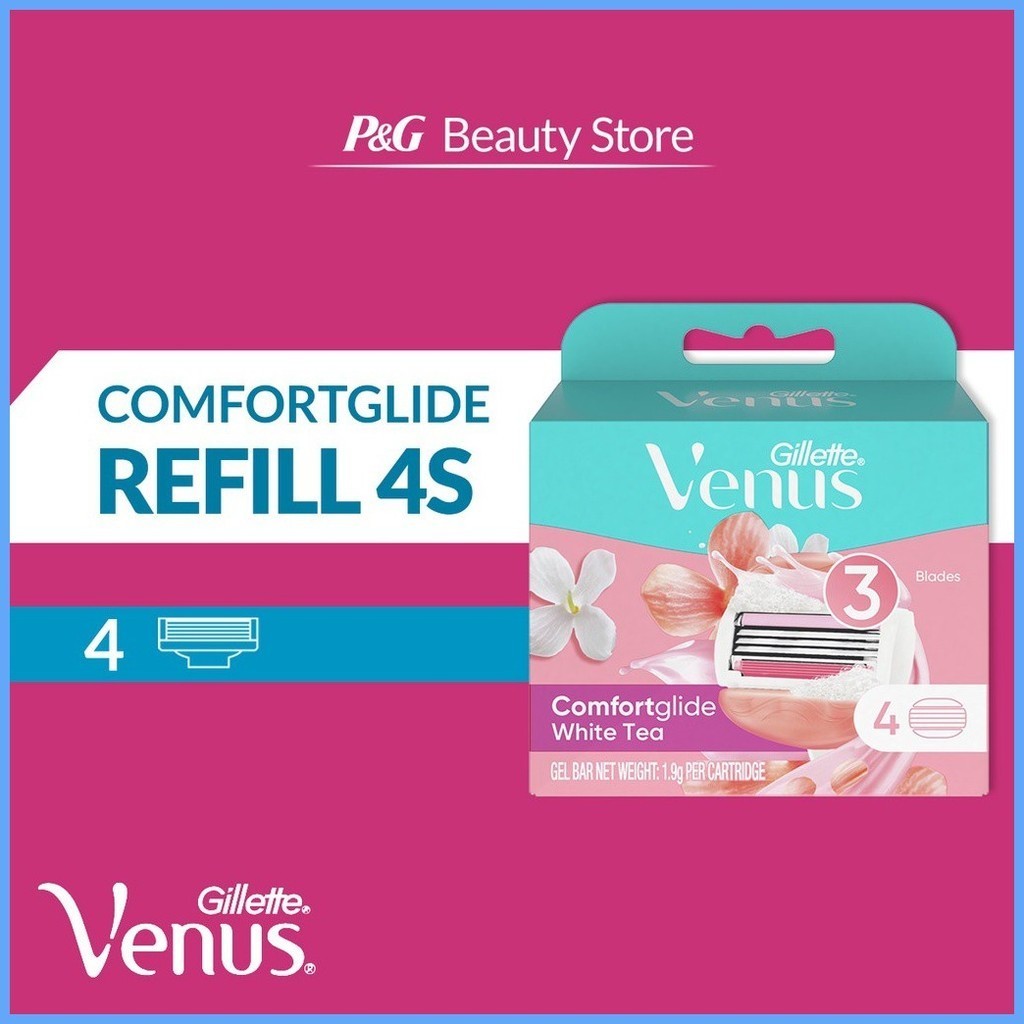 ☁ Gillette Venus ComfortGlide White Tea Razor Blade Refills 4s [Shave ...