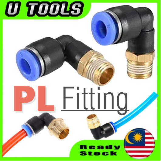 PL Elbow Pneumatic Fitting 1/4 3/8 1/2 1/8 BSP Male Thread Air Quick ...