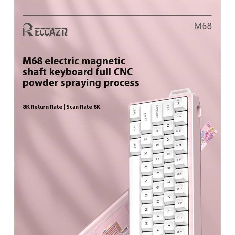 RECCAZR M68 Magnetic axis mechanical keyboard full key hot swappable ...