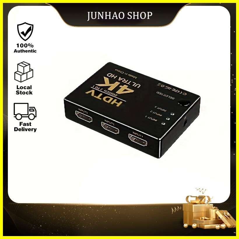HDMI Switcher Auto With Remote Splitter Control 4K 2K 1080p FHD 3 Input ...
