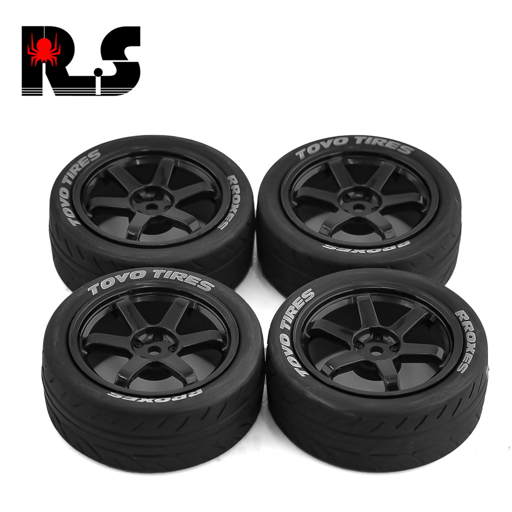 1Set High Grip Hot Melt Tyre Wheel 68*27mm Tire for 1/10 RC Racing Car ...