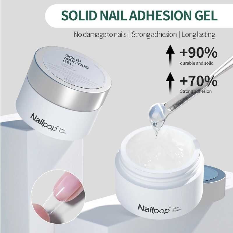 Solid Nail Nailpop Patch Gel Easy Stick Gummy Adhesive Bond UV Glue For ...