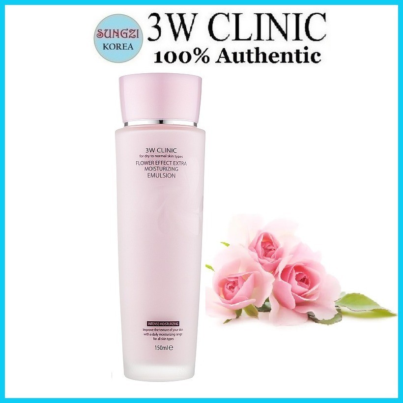 3W CLINIC Flower Effect Extra Moisturizing Emulsion 150ml Shopee