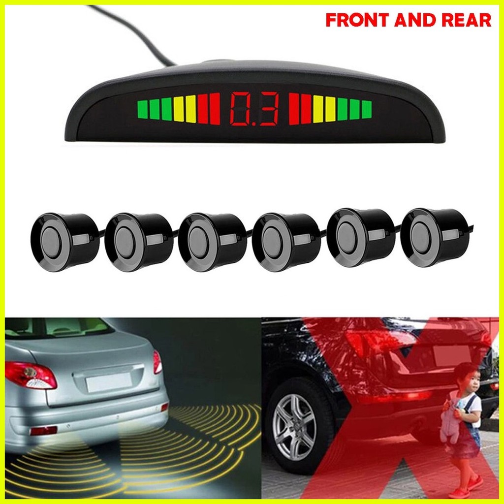 Car Parking Sensor With 6 Eye Front and Rear Reverse Backup Sensors ...