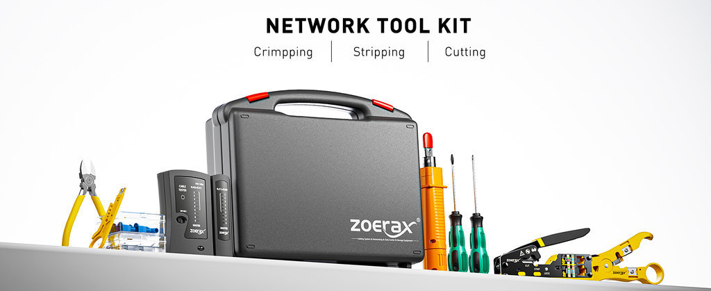 ZOERAX RJ45 Pass Through Crimping Tool Kit with LAN Cable Tester ...