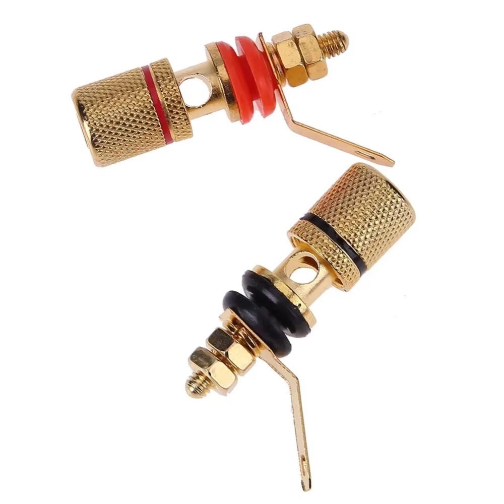 Gold Plated Red Black Binding Post for 4mm Banana Plug Connector ...