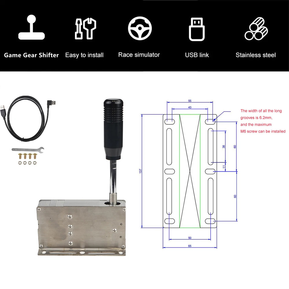 PC USB Racing Games Sequential Shifter H Gear Shift SIM For ETS2 For ...