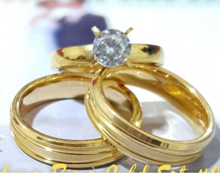 Gold Wedding With Engrave Free Engagement For Woman High-Quality Steel ...