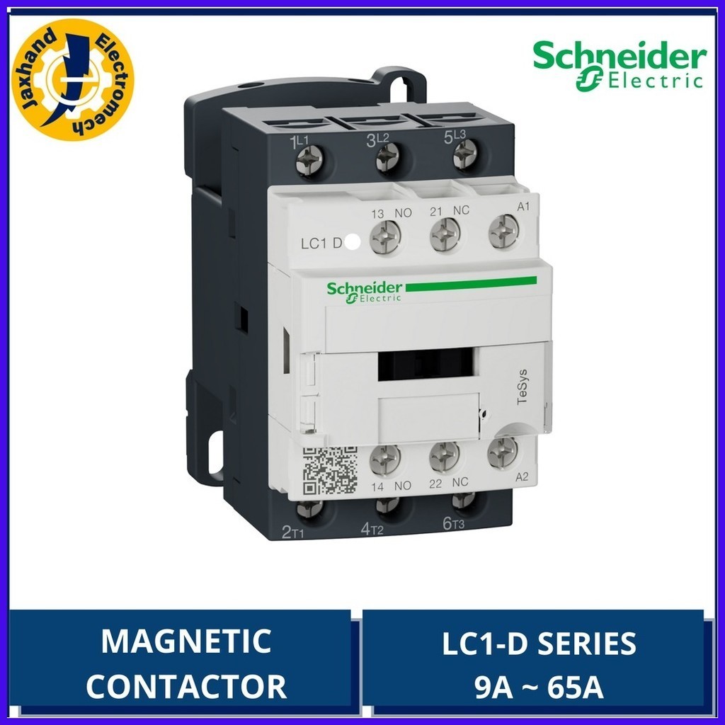 Schneider Magnetic Contactor 9A to 65A, 220VAC Coil, LC1-D Series Tesys ...