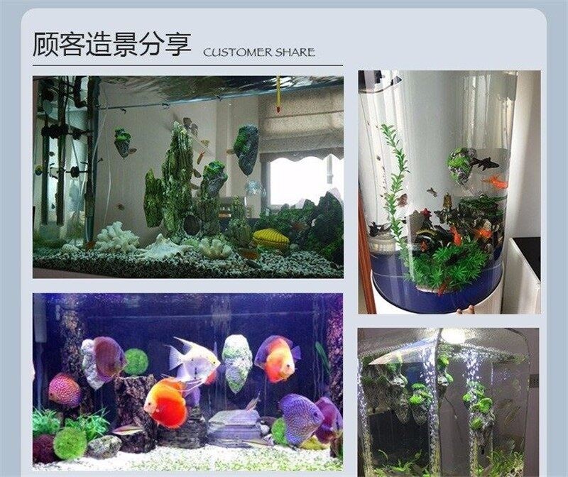 Lovinland Fish Tank Decoration Floating Moss Rocks Resin Stone 