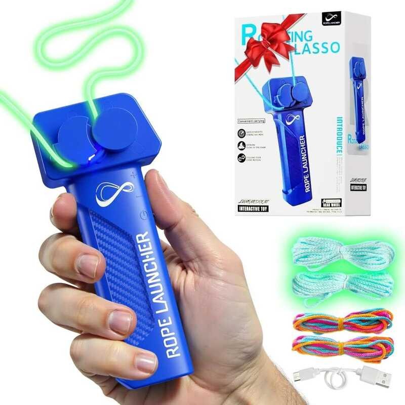 SYFUNLV Lanceur à Corde Lumineuse Glow In The Dark – Lasso String Shooter Pour Enfants, Adultes, Chats Et Chiens – Rose