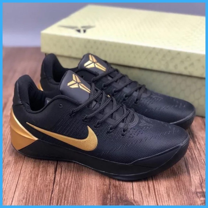 Kobe AD Black Gold Sports Basketball Shoes For Men OEM Quality With Box Shopee Philippines