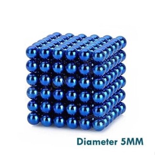 ⊙ 10 Grains Neodymium Magnets BLUE Balls Round 5mm BLUE DIY Puzzle Cub ...