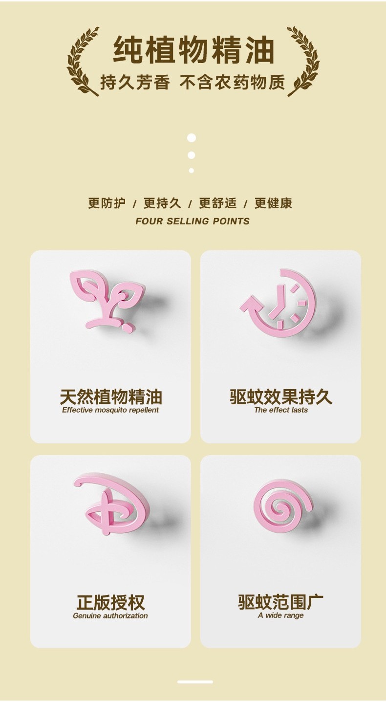 48 Stickers Elsa Genuine Baby Plant Essential Oil AntiBite Stickers