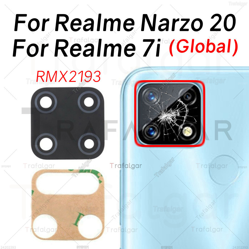 Rear Back Camera Glass Lens For Realme 7i Global Narzo 20 RMX2193  Replacement With Adhesive Sticker