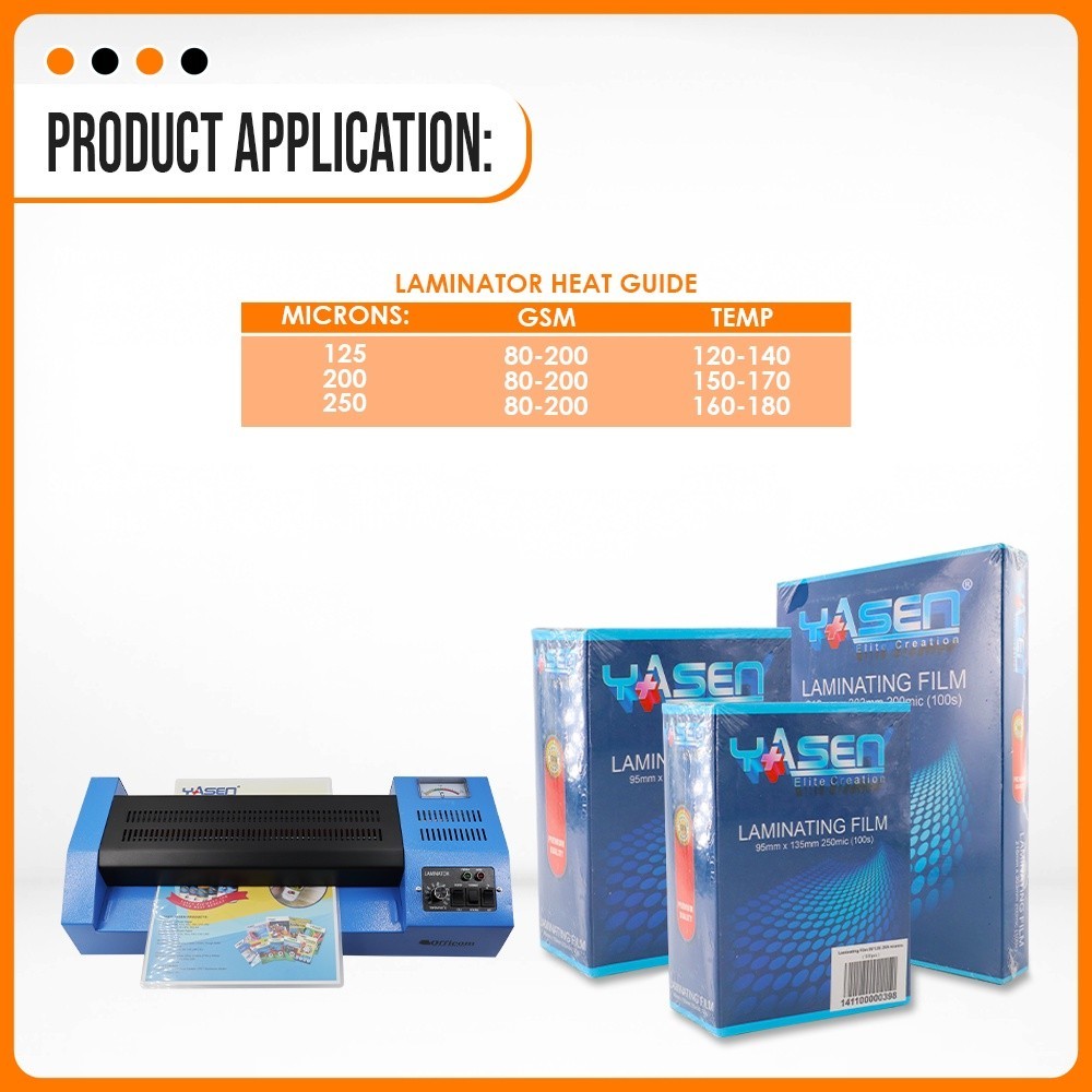 ∇ ☸ Laminating Film ID Size 100 Sheets 125 Microns (65mm x 95mm 70mm x 100mm 80mm x 110mm