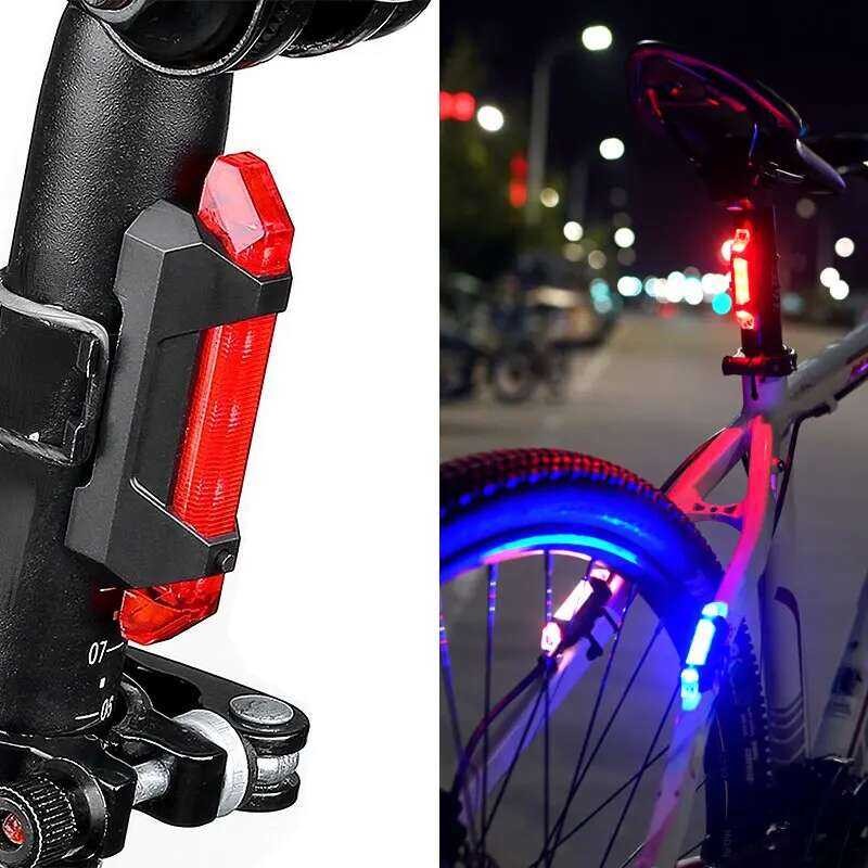 Bike Portable Light LED Waterproof Rear Tail Light USB Rechargeable ...