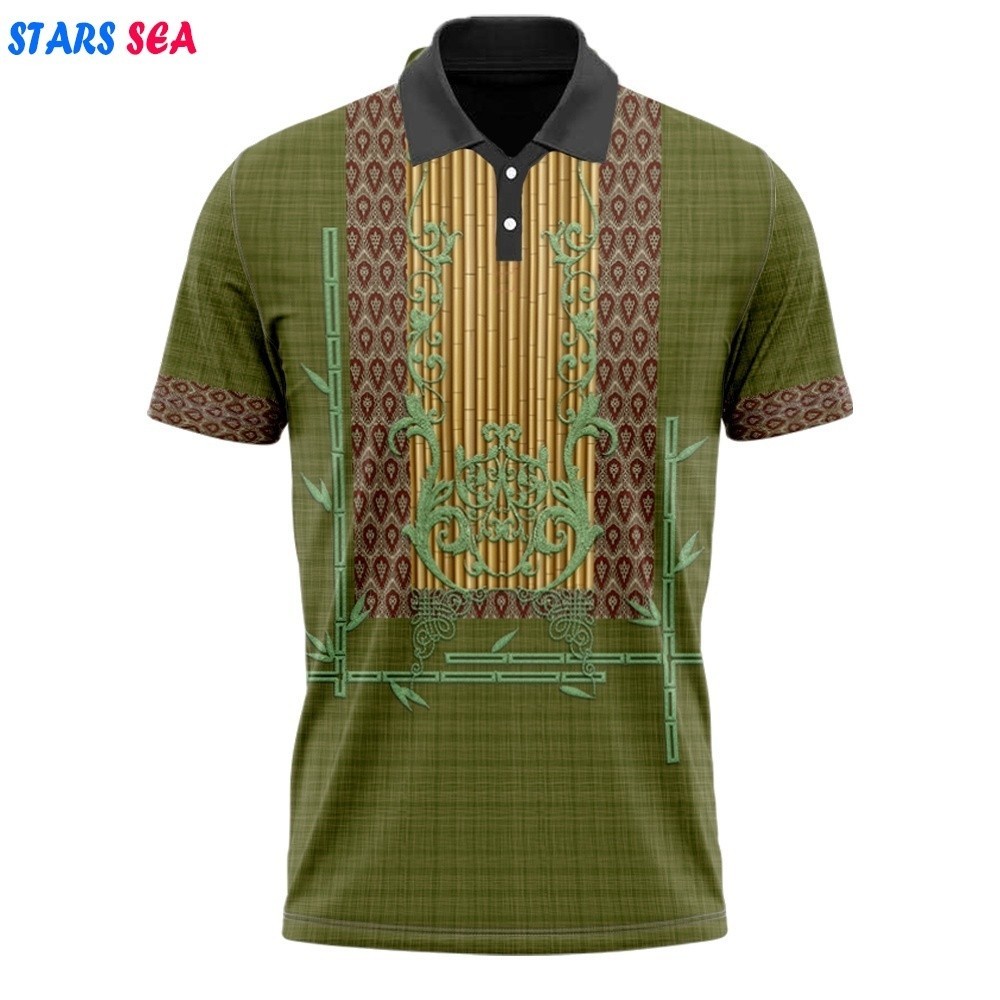 2024 Philippine Ethnic Tribal Modern Barong Polo Shirt Loose ...