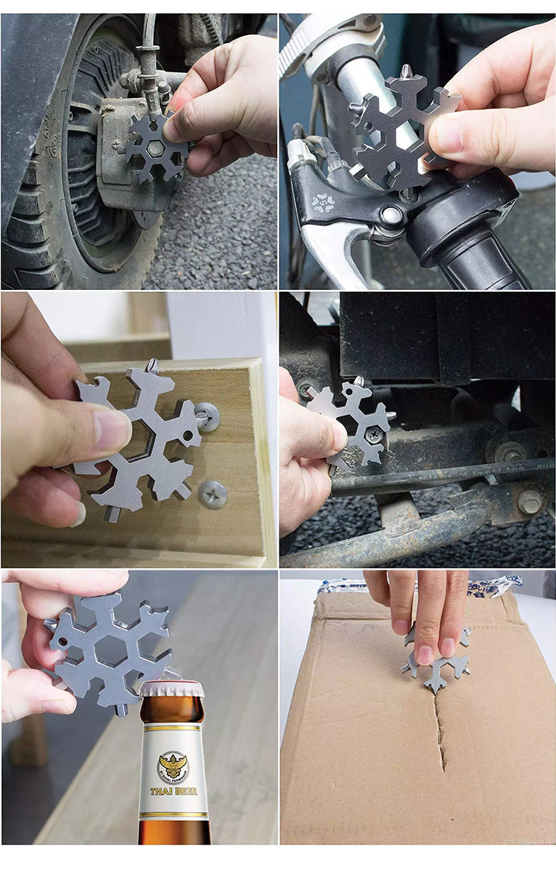 Portable EDC Multifunction Torque Snowflake Wrench Alloy Steel ...