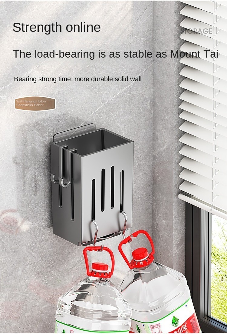 JUJIAJIA Wallmounted multifunctional chopstick holder no punching