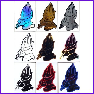 PRAYING HAND ROSARY STICKER DECALS WATERPROOF | Shopee Philippines