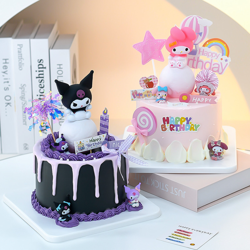 Children's Birthday Cake Decoration Big Ear Dog Kuromi Decoration
