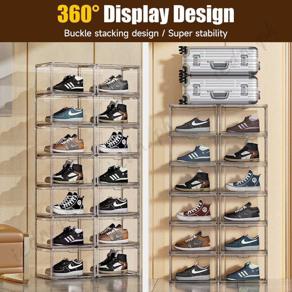 Shoe Box Transparent Acrylic Shoe Storage Box Sneakers Anti-Oxidation ...