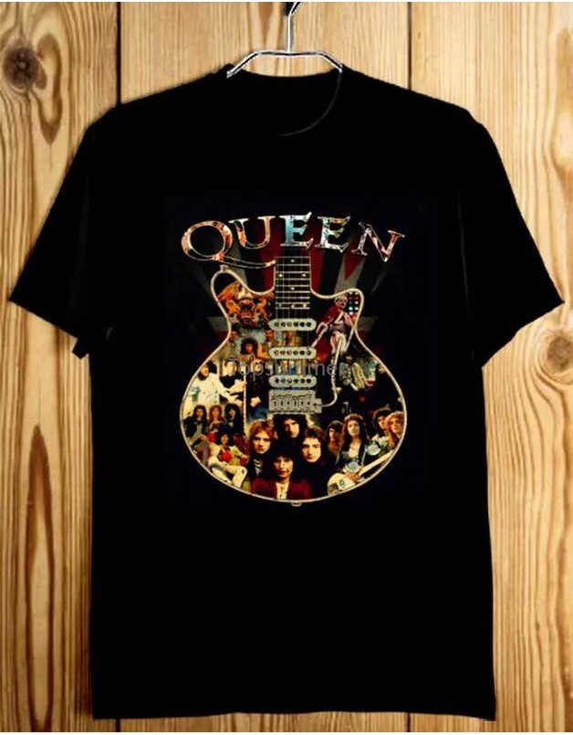 2 Qun Members Guitar Freddie Mercury S-3xl Men T Shirt Tops Short Slve 