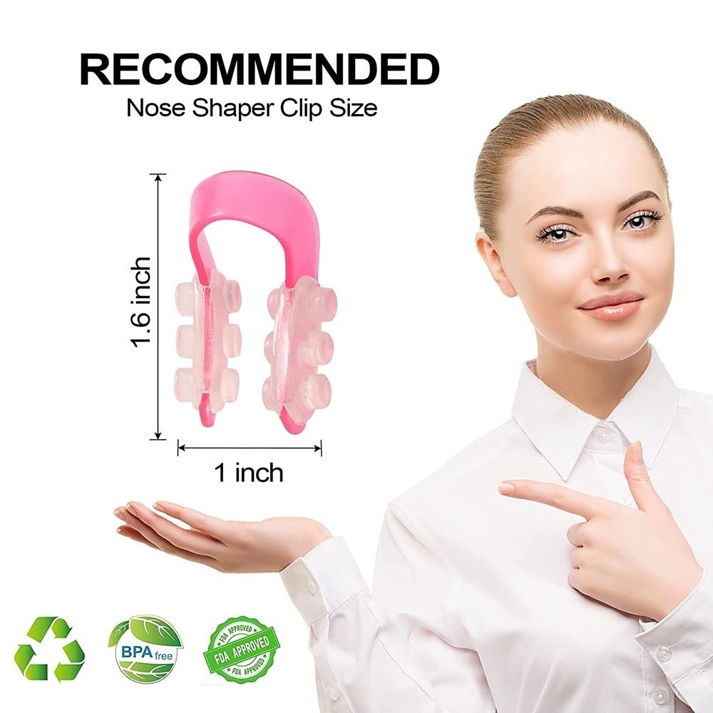 Redresseur De Nez En Silicone Transparent - Clip Shapeur Double Couche Pour Nez Tordu, Plat Ou Large - Léger, Portable, étui Inclus