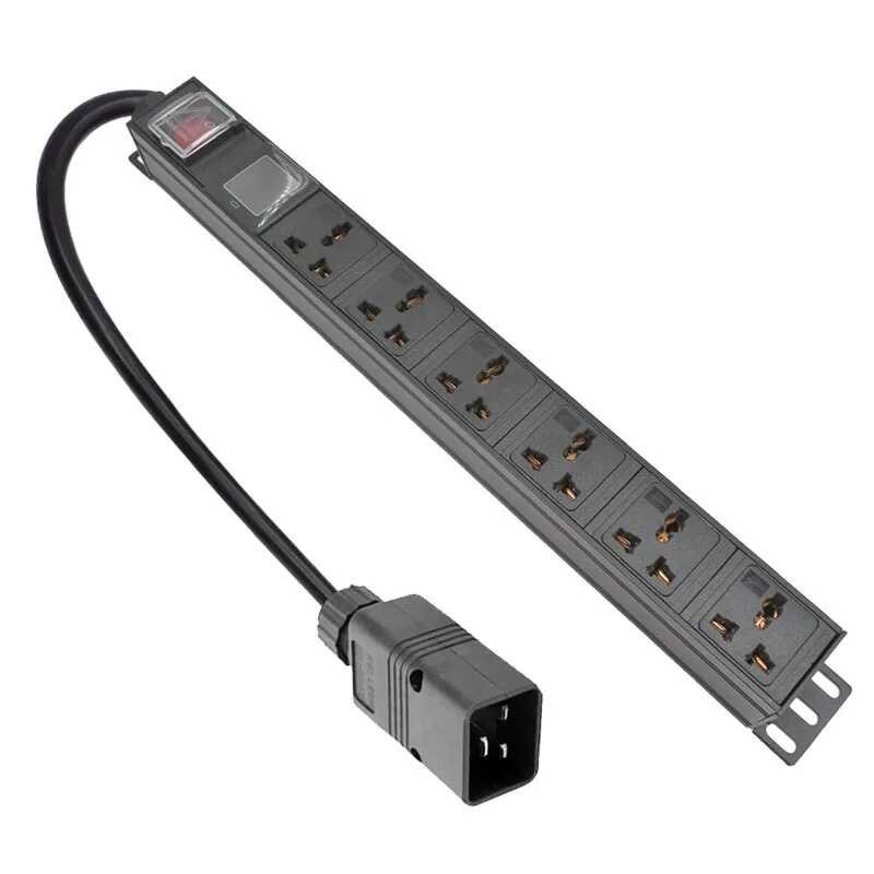 Cabinet 3500W Network Rack PDU Power Strip Aluminum Alloy Socket 6 ...