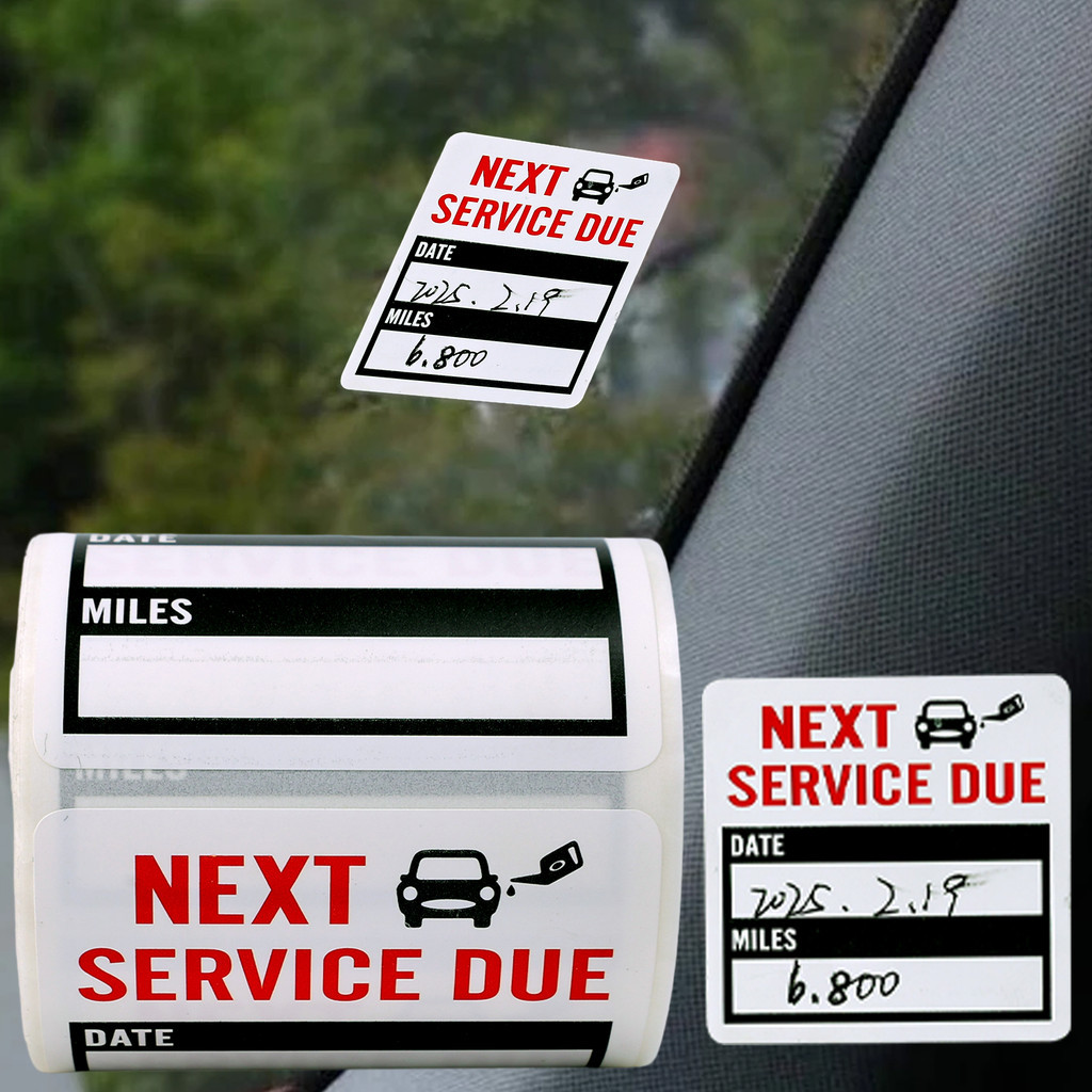 150 Sheets/Roll Oil Change Reminder Stickers - 